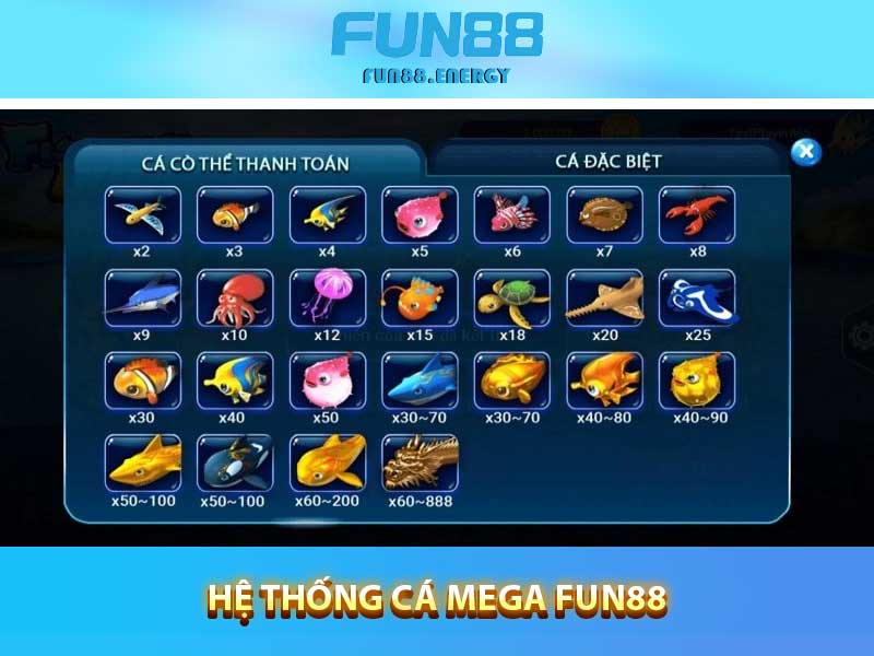 Hệ Thống Cá Mega Fun88
