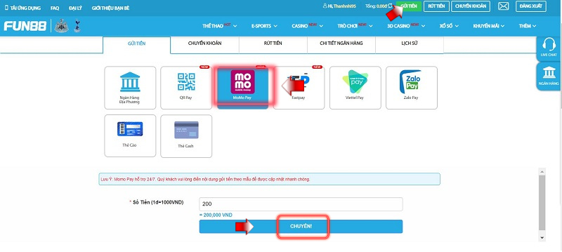 Hướng dẫn Nạp Tiền Fun88 - Cách Để Tham Gia Trò Chơi Một Cách Dễ Dàng